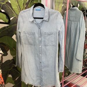 Show Me Your Mumu Chambray Collared Shirt Dress